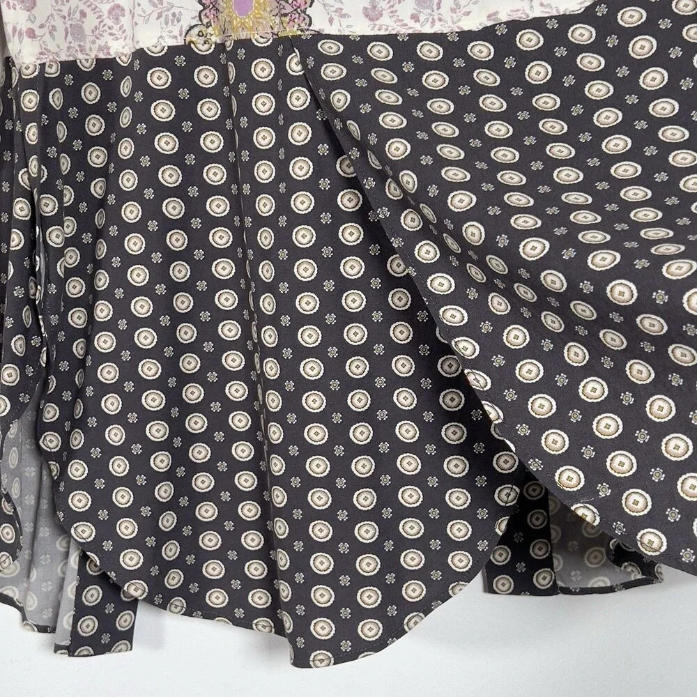 Free People Forget Me Not Kimono Cardigan‎ Sz XS Multicolor 3/4 Sleeves